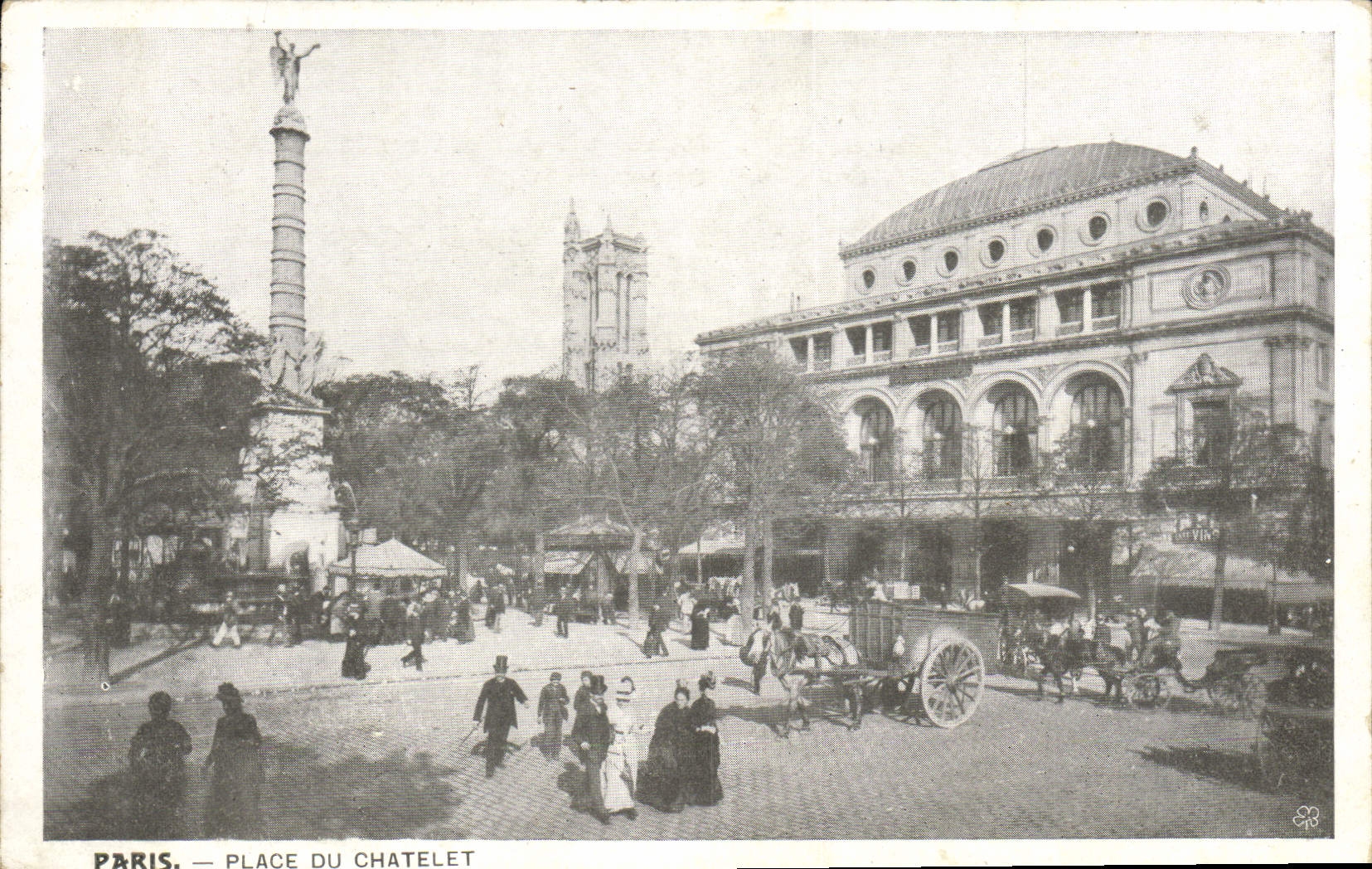 VINTAGE POSTCARD Paris Places De Chatelet