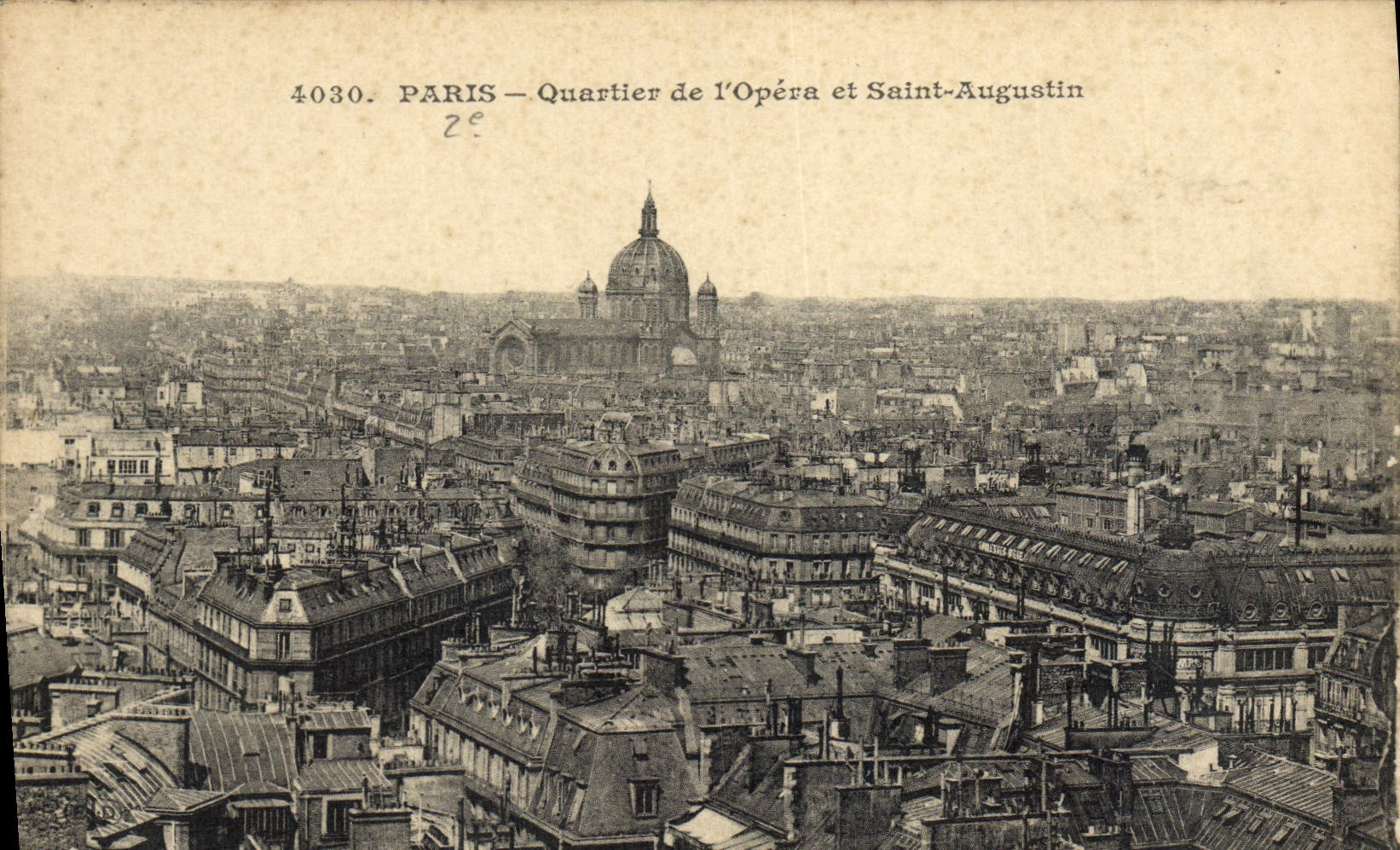 Districto de París de la POSTAL de la VENDIMIA de la ópera y del Agustín santo