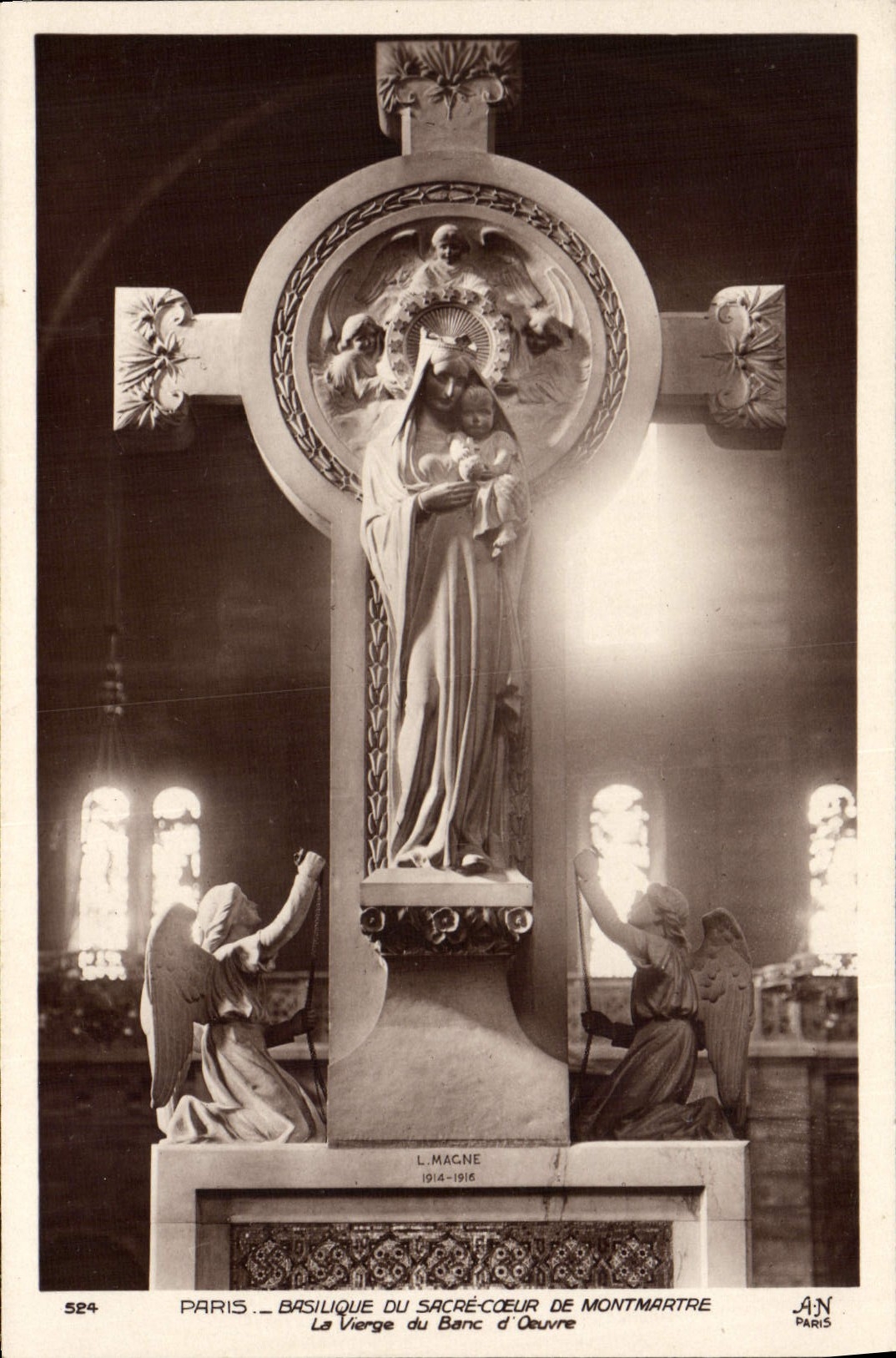 CPA Paris Basilique Du Sacre Coeur de Montmartre La vierge du banc d'oeuvre 