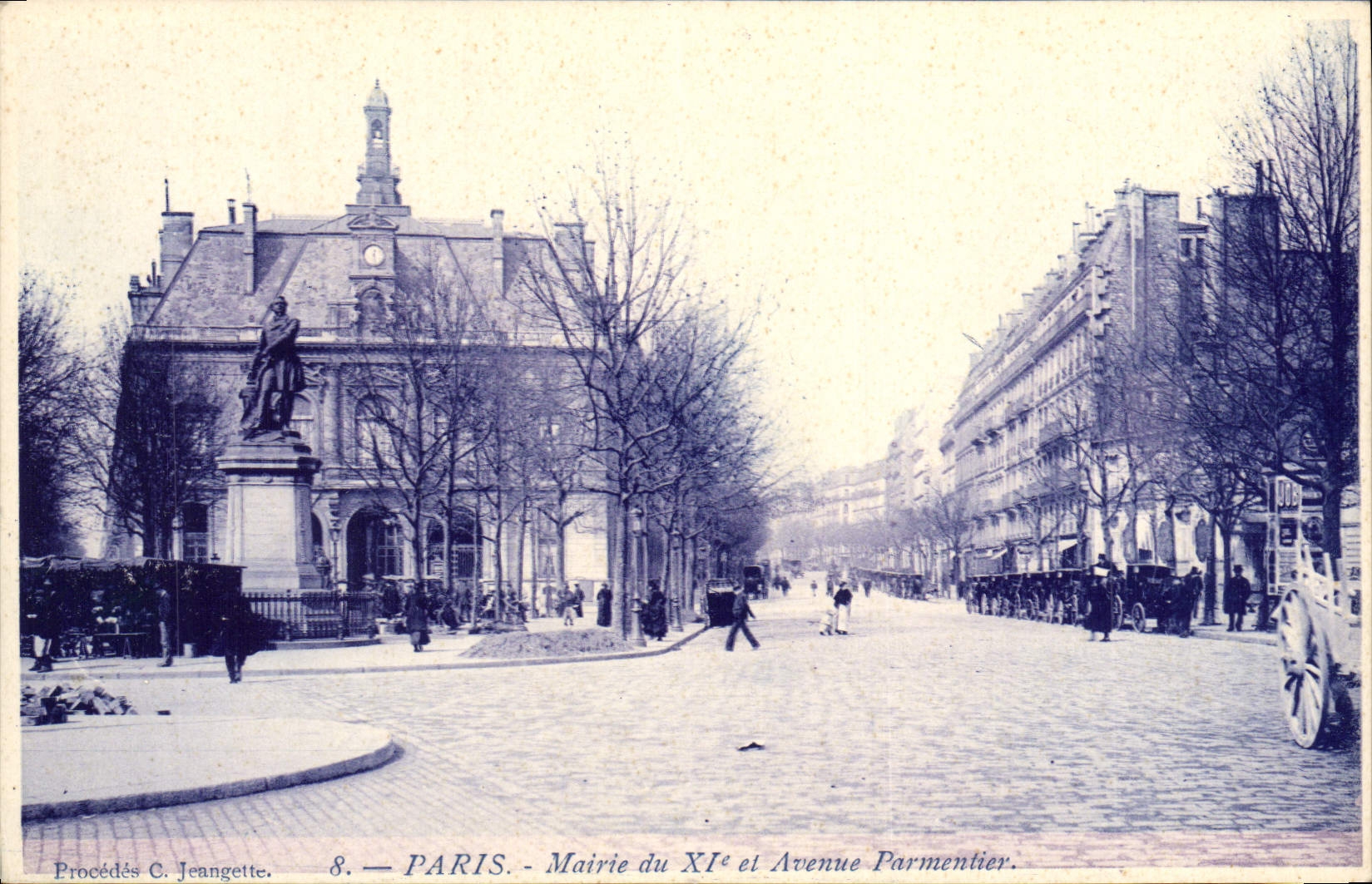 VINTAGE POSTCARD Paris Town hall Of 11th And which occurred Parmentier