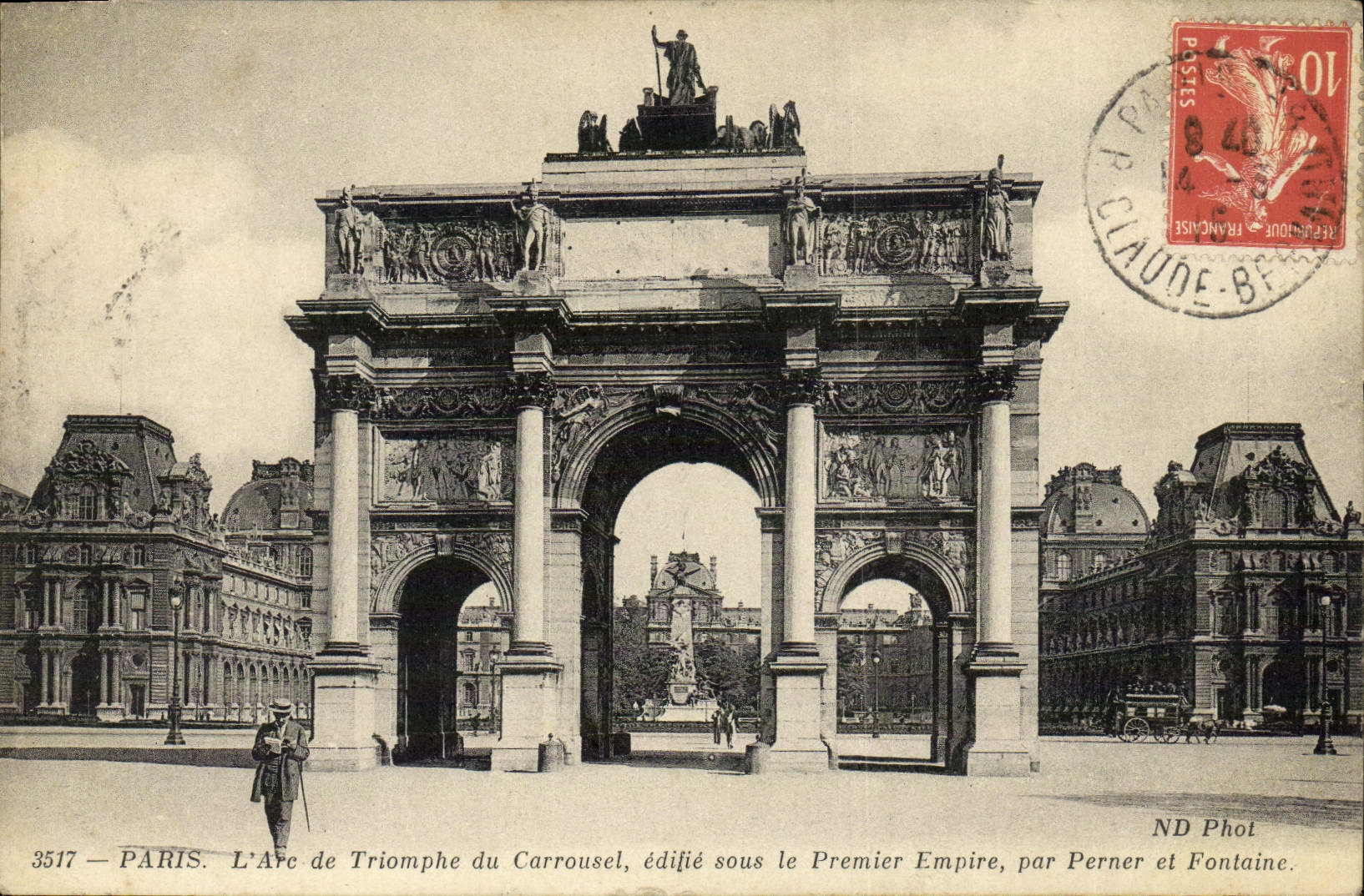 CPA Paris L'Arc De Triomphe Du Carrousel Edifie Sous Le Premier Empire Par Perner Et Fontaine