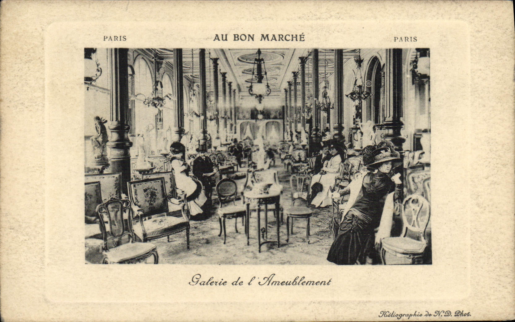 POSTAL de la VENDIMIA con la buena galería de París del mercado del equipamiento de París