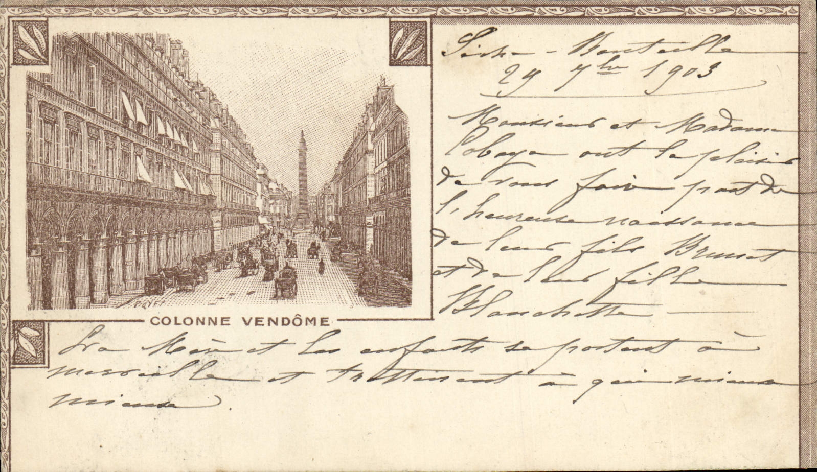 CPA Paris Colonne Vendome
