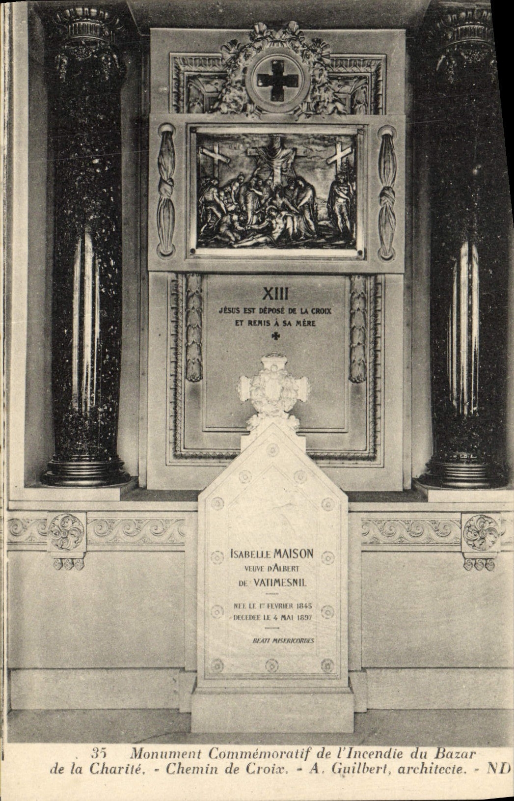 CPA Paris Monuments Commemoratif De l'Incendie Du Bazar De la Charite Chemin de croix