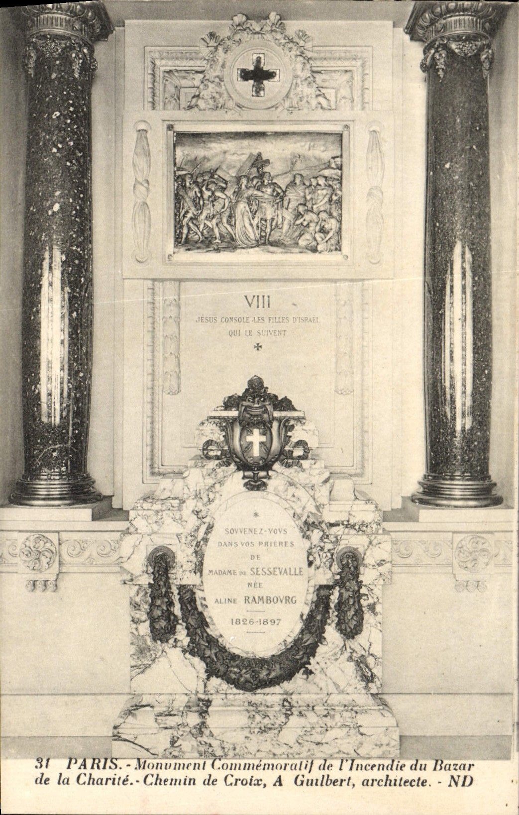 CPA Paris Monuments Commemoratif De l'Incendie Du Bazar De la Charite Chemin de croix