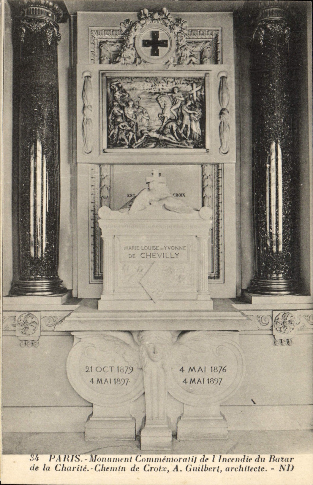 CPA Paris Monuments Commemoratif De l'incendie Du Bazar De la Charite Chemin de croix