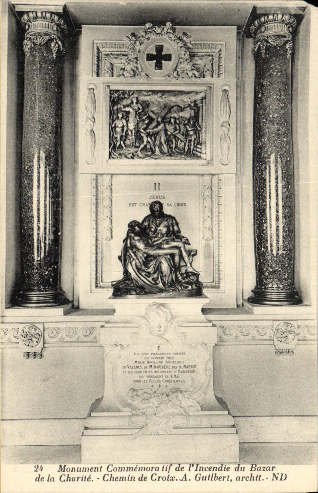 CPA Paris Monuments Commemoratif De l'incendie Du Bazar De la Charite Chemin de croix