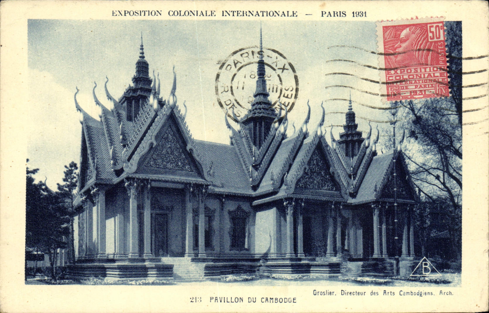 VINTAGE POSTCARD Fair Colonial International Paris House Of Kampuchea