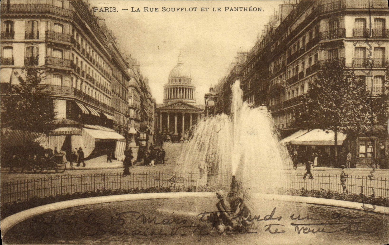 CPA Paris La Rue Soufflot Et Le Pantheon