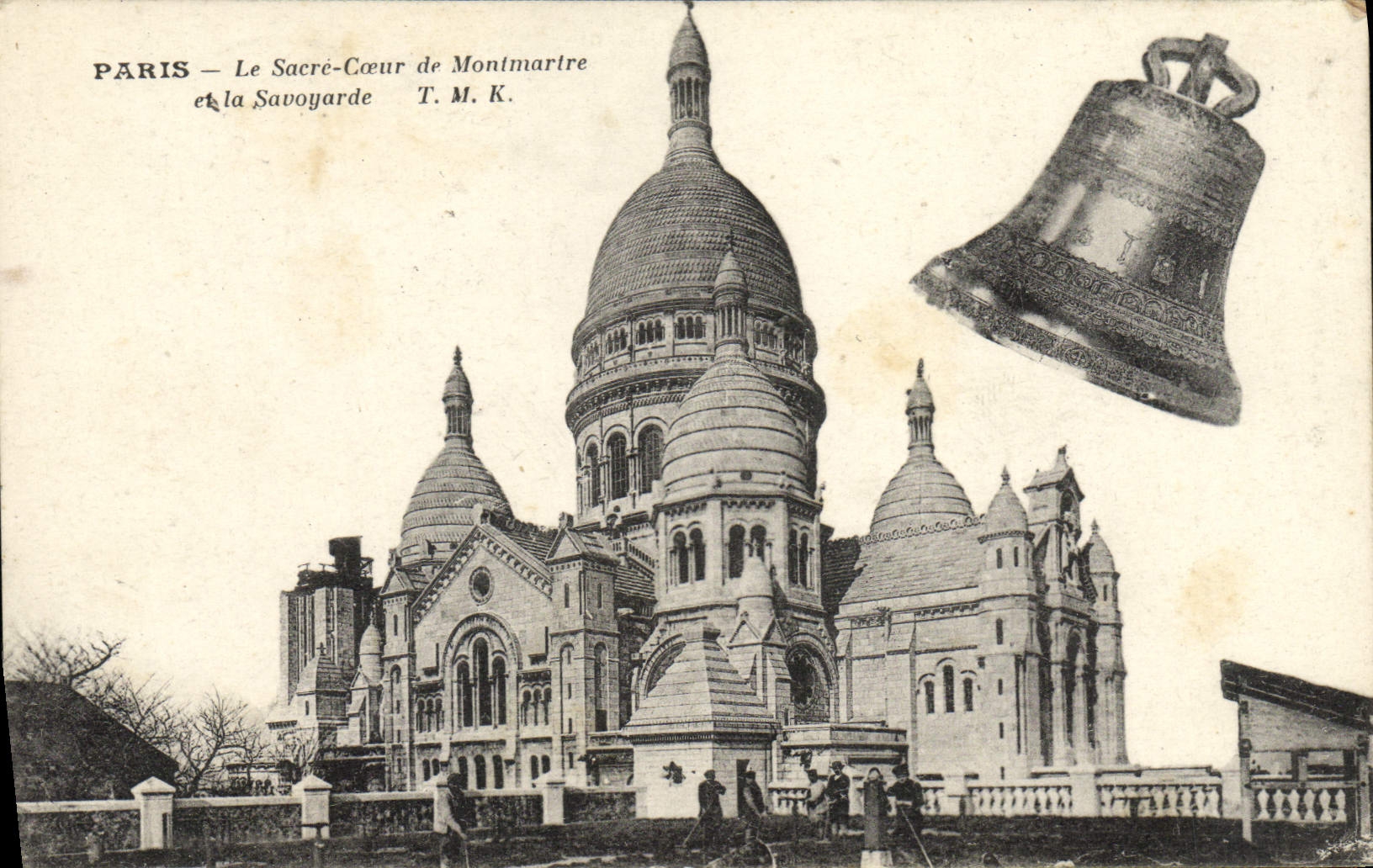 VINTAGE POSTCARD Paris the Sacring Heart De Montmartre And the Savoyard Bell