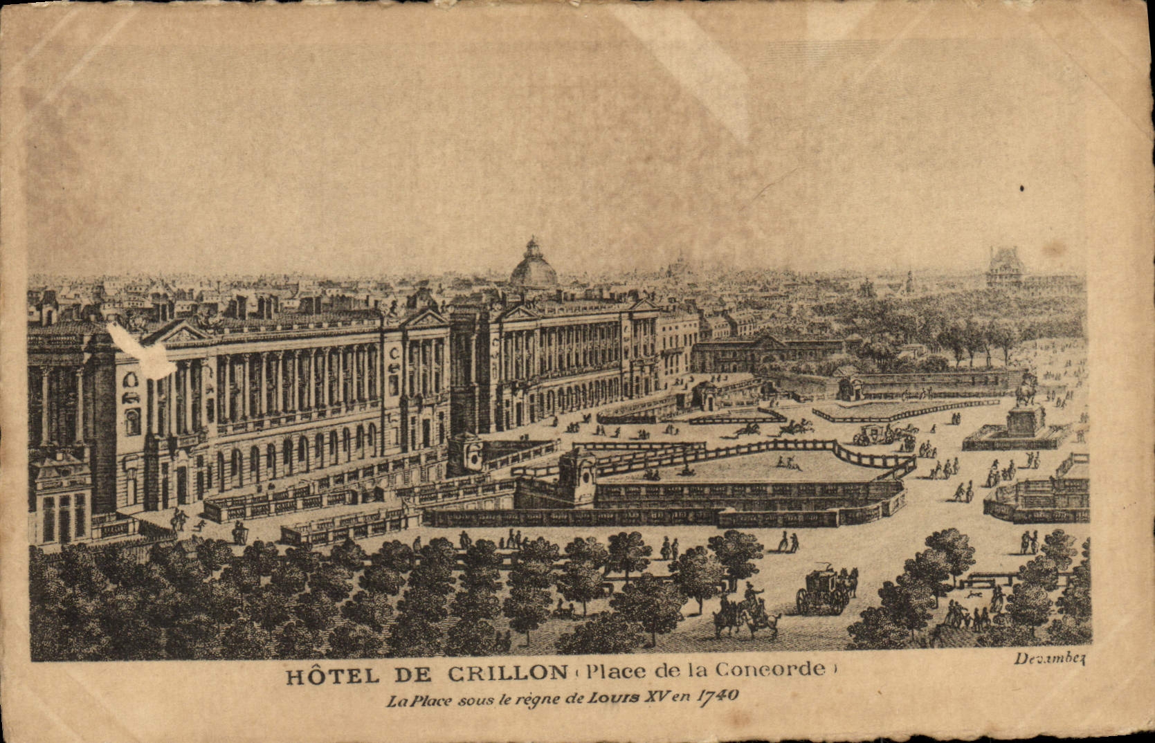 CPA Hotel De Crillon Place De la Concorde La place sous le regne de Louis XV en 1740
