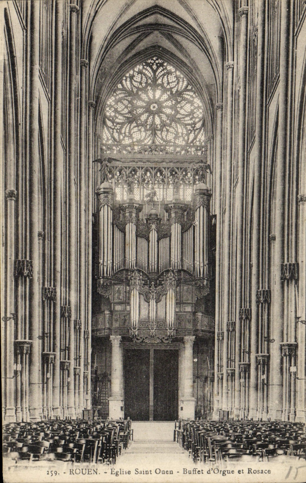 CPA Rouen Eglise Saint Ouen Buffet d'Orgue Et Rosace