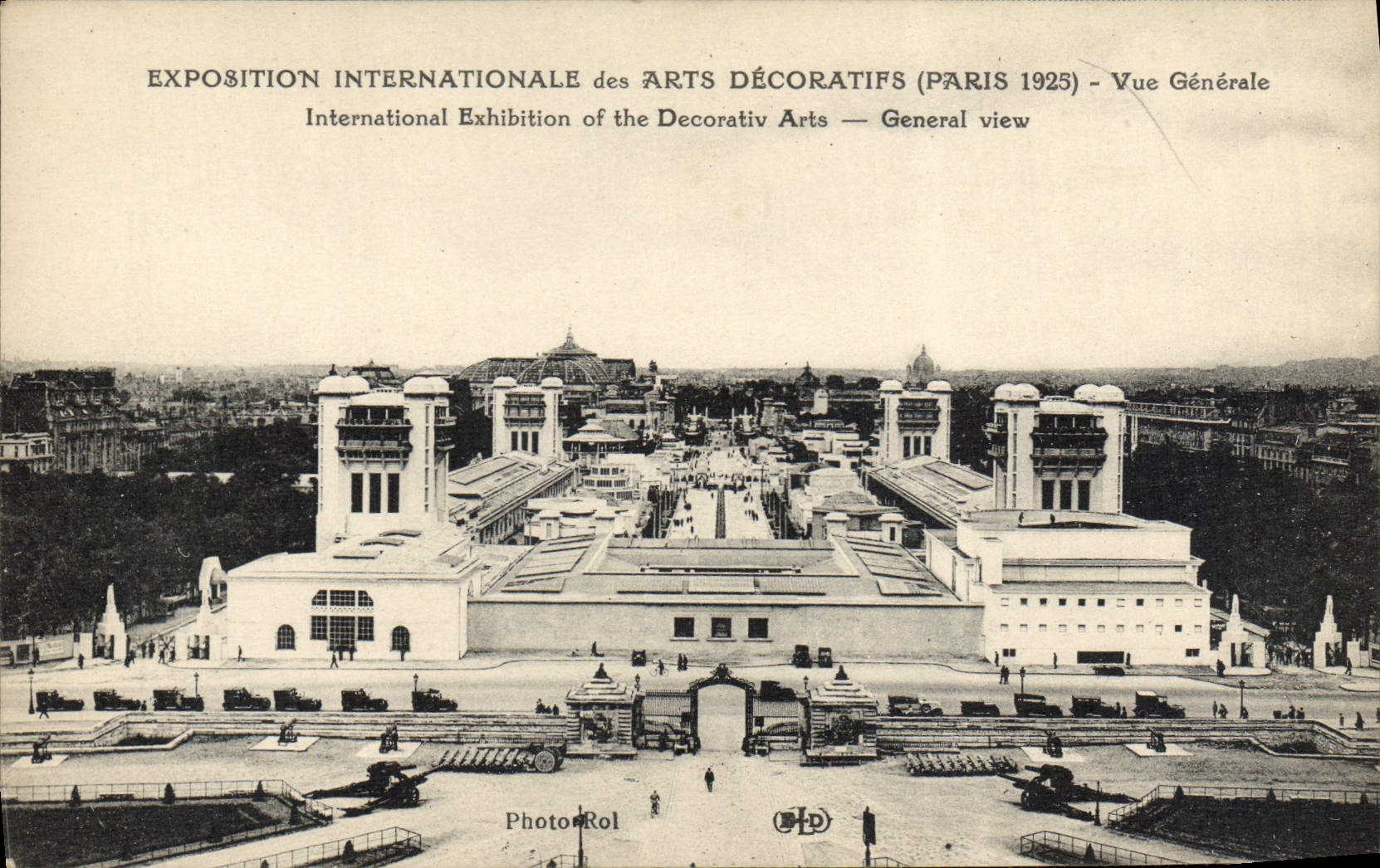 Exposición internacional de la POSTAL de la VENDIMIA de la opinión decorativa de París 1925 de los artes