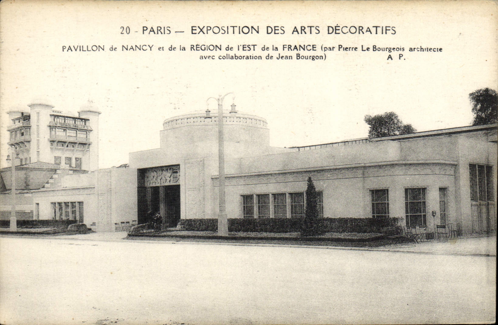 Exposición internacional de París de la POSTAL de la VENDIMIA de la casa decorativa de los artes de Nancy y del área del al este de Francia