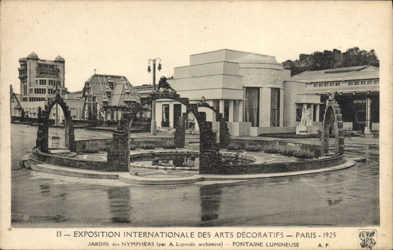 CPA Exposition Internationale Des Arts Decoratifs Paris Jardin Des Nympheas Fontaine Lumineuse 