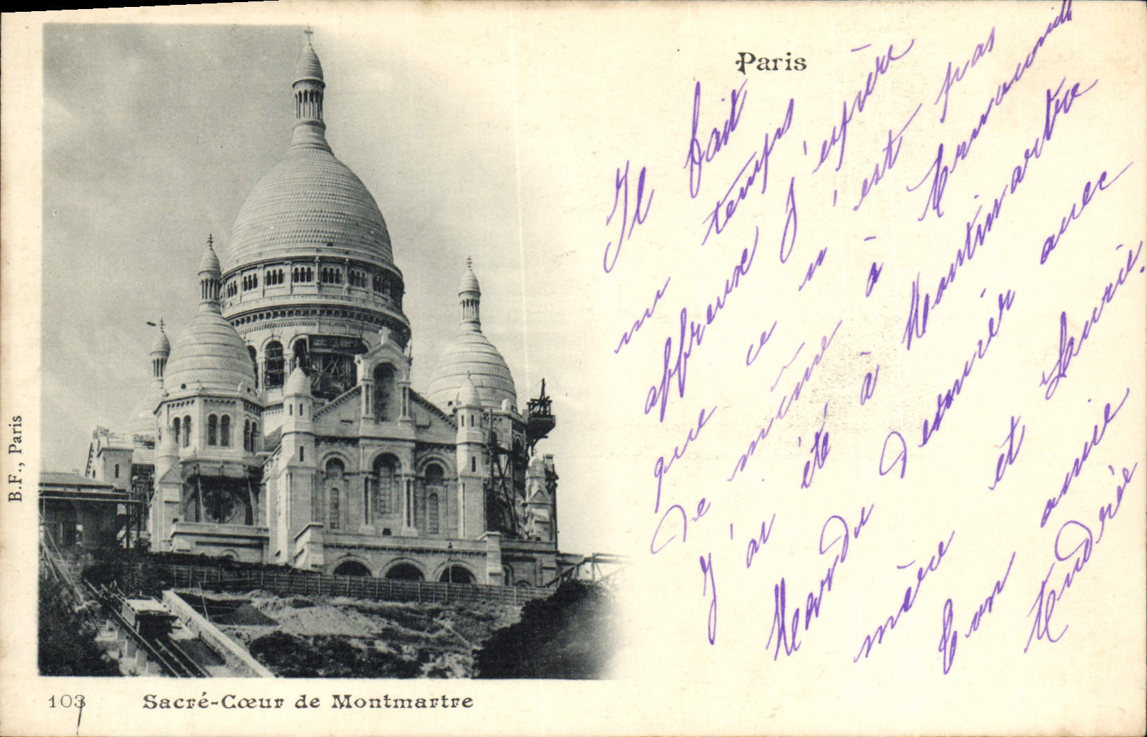 VINTAGE POSTCARD Porte Crowns Heart De Montmartre