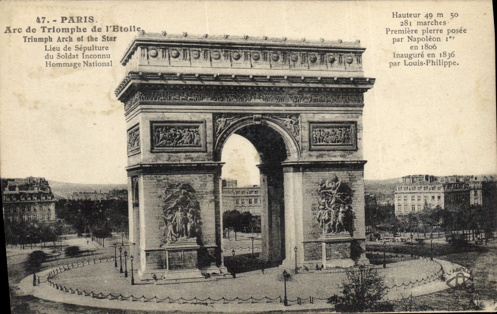 CPA Paris Arc De Triomphe De l'Etoile