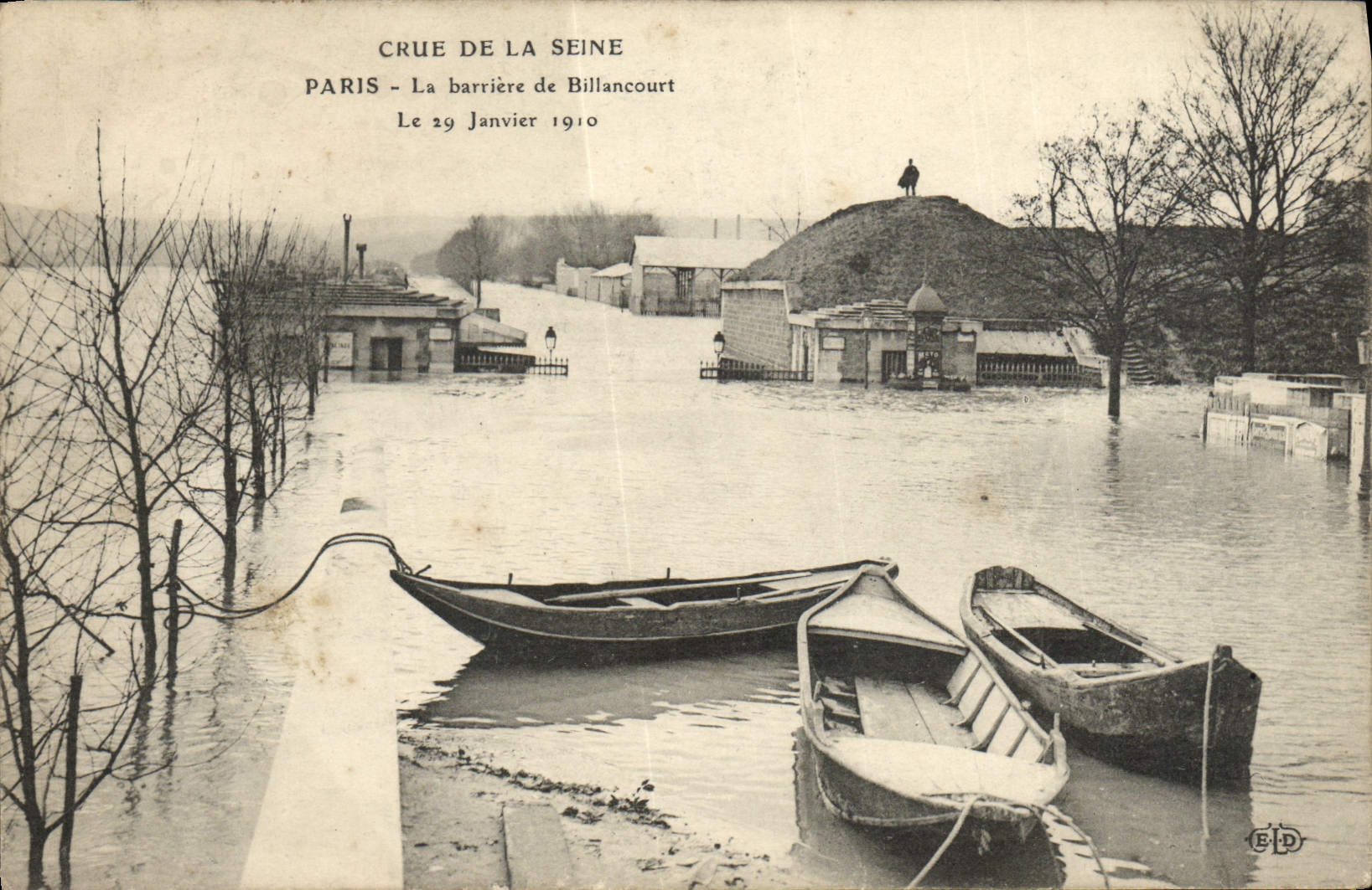 VINTAGE POSTCARD Believed Of the Seine Paris the Barrier De Billancourt