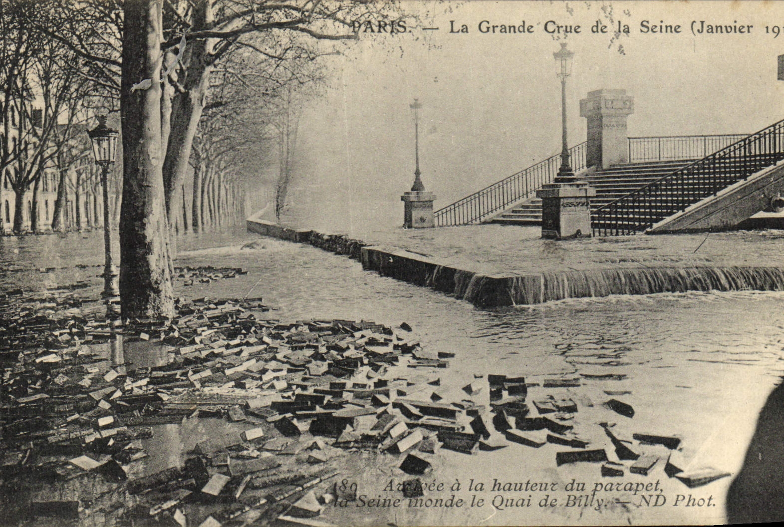 CPA Paris La Grade Crue De La Seine Quai de Billy