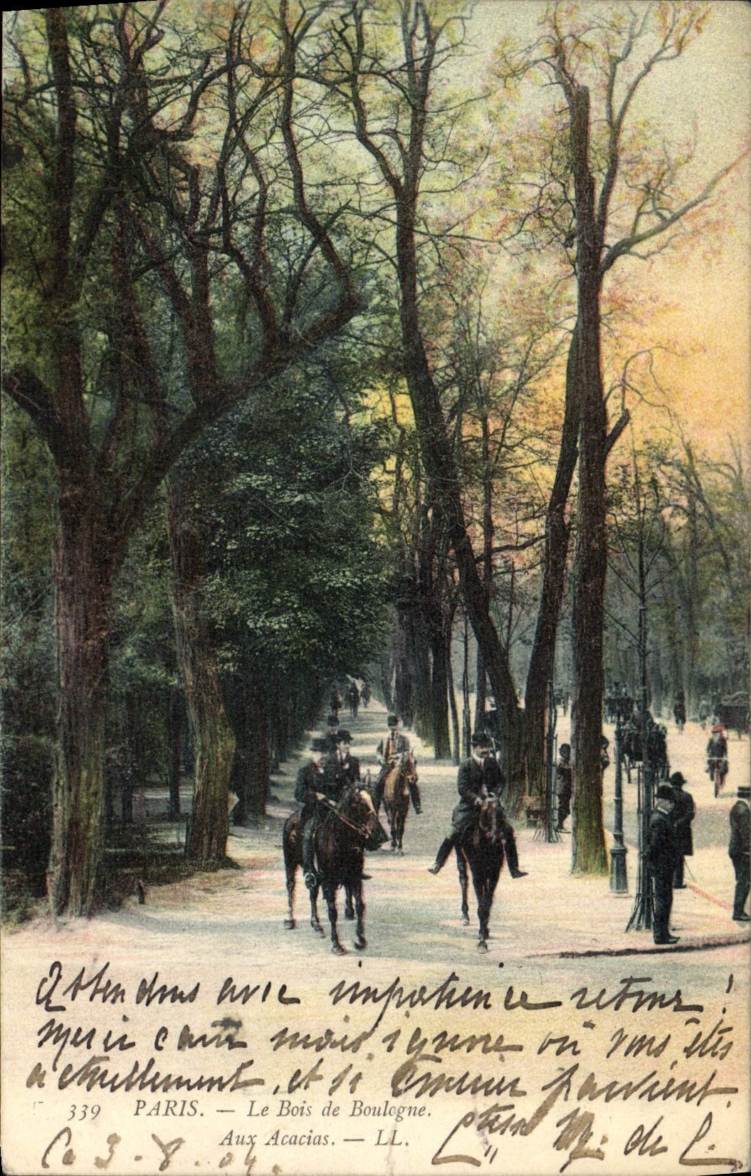 CPA Paris Le Bois De Boulogne Aux Acacias Chevaux