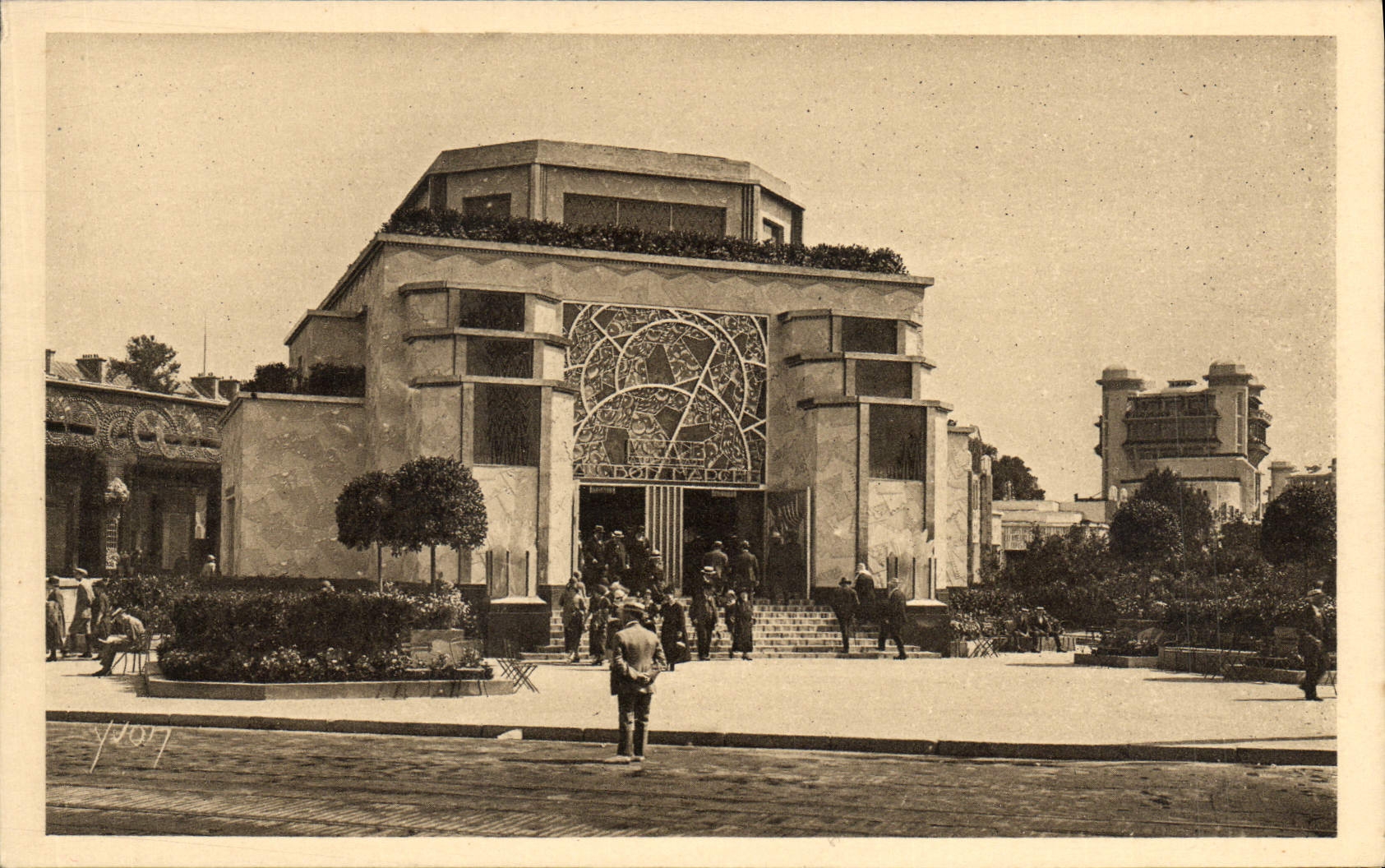 Exposición internacional de la POSTAL de la VENDIMIA de la casa decorativa de París 1925 de los artes del buen mercado de Pomone