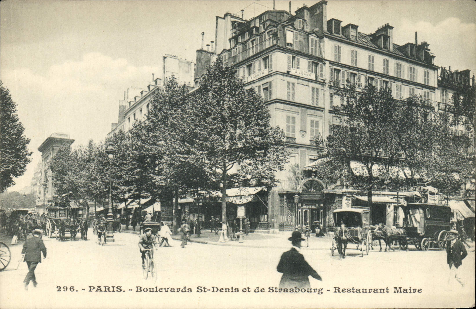 CPA Paris Boulevard St Denis et de Strasbourg Restaurant Maire