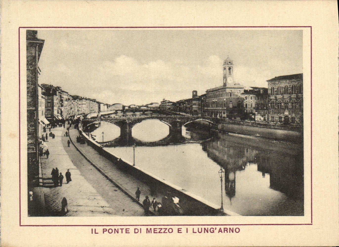 POSTAL de la VENDIMIA él pez gordo del Mezzo E-I Lung arno