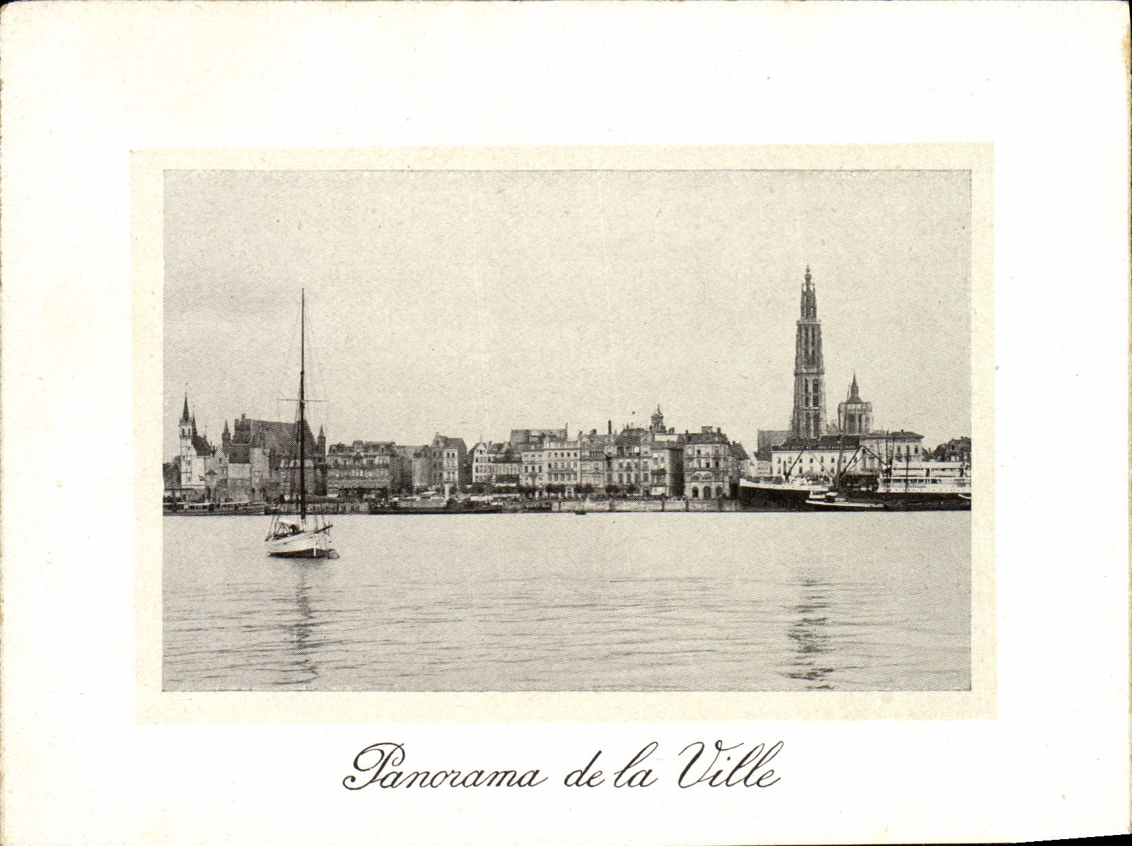 Panorama de Amberes de la POSTAL de la VENDIMIA de la ciudad