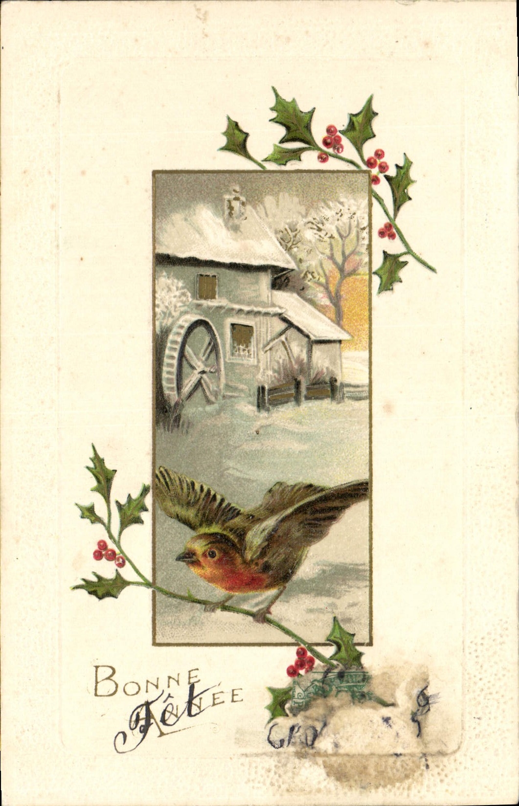 CPA Fantaisie Bonne fete oiseau