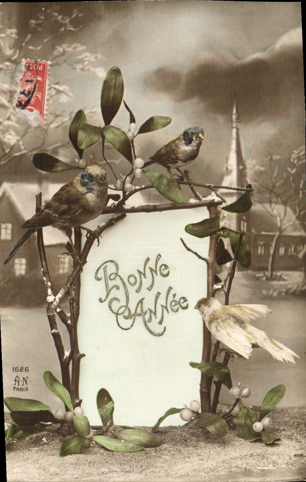 CPA Fantaisie Bonne fete oiseaux