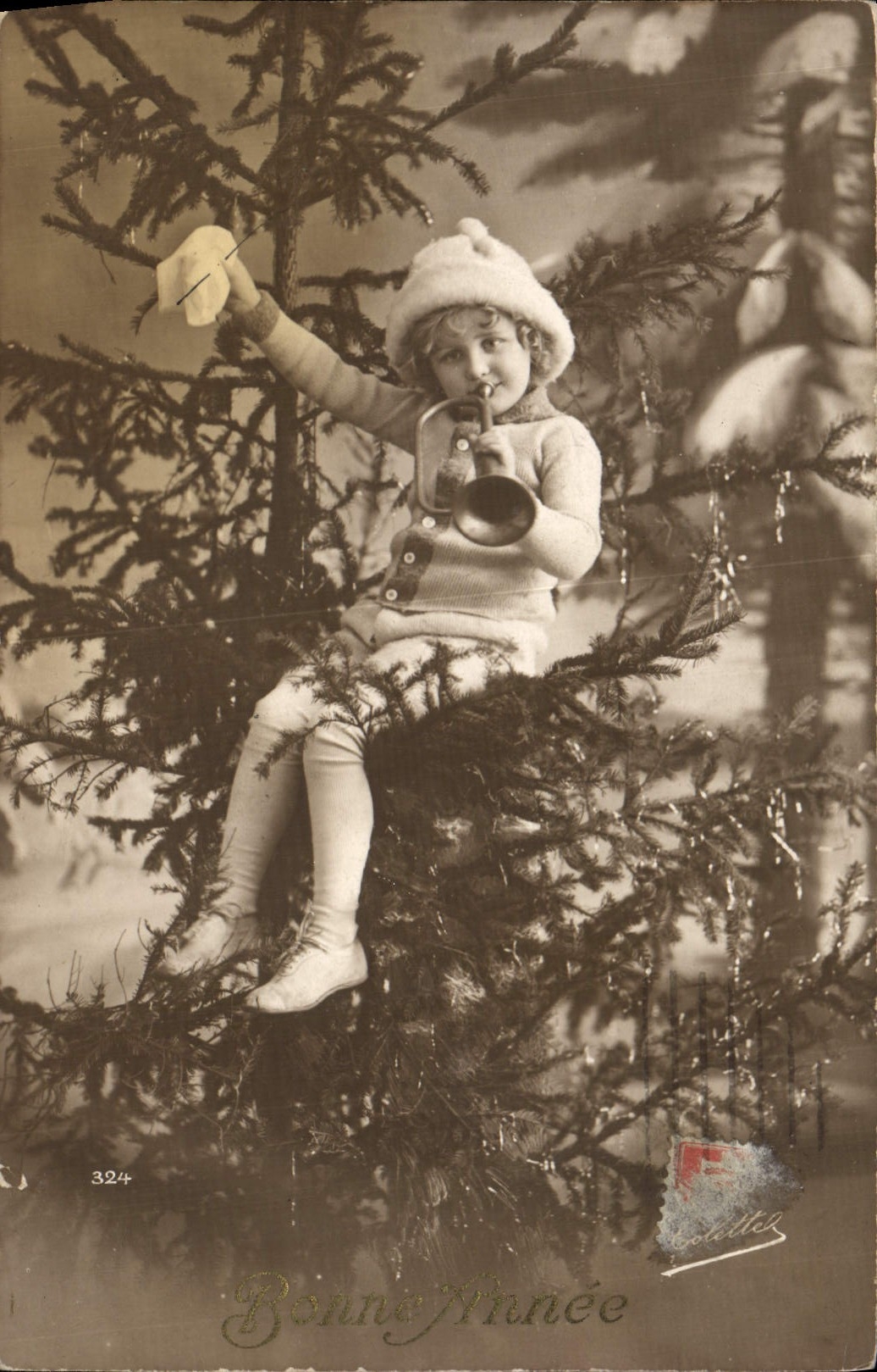 CPA Fantaisie Enfant Trompette