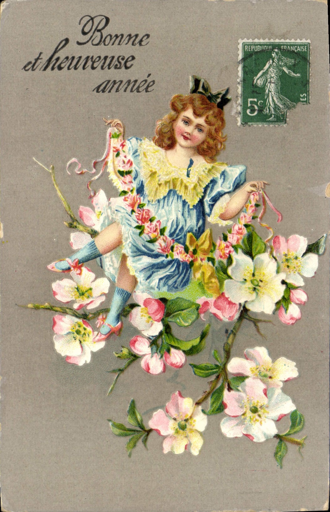 CPA Fantaisie Enfant Fleurs