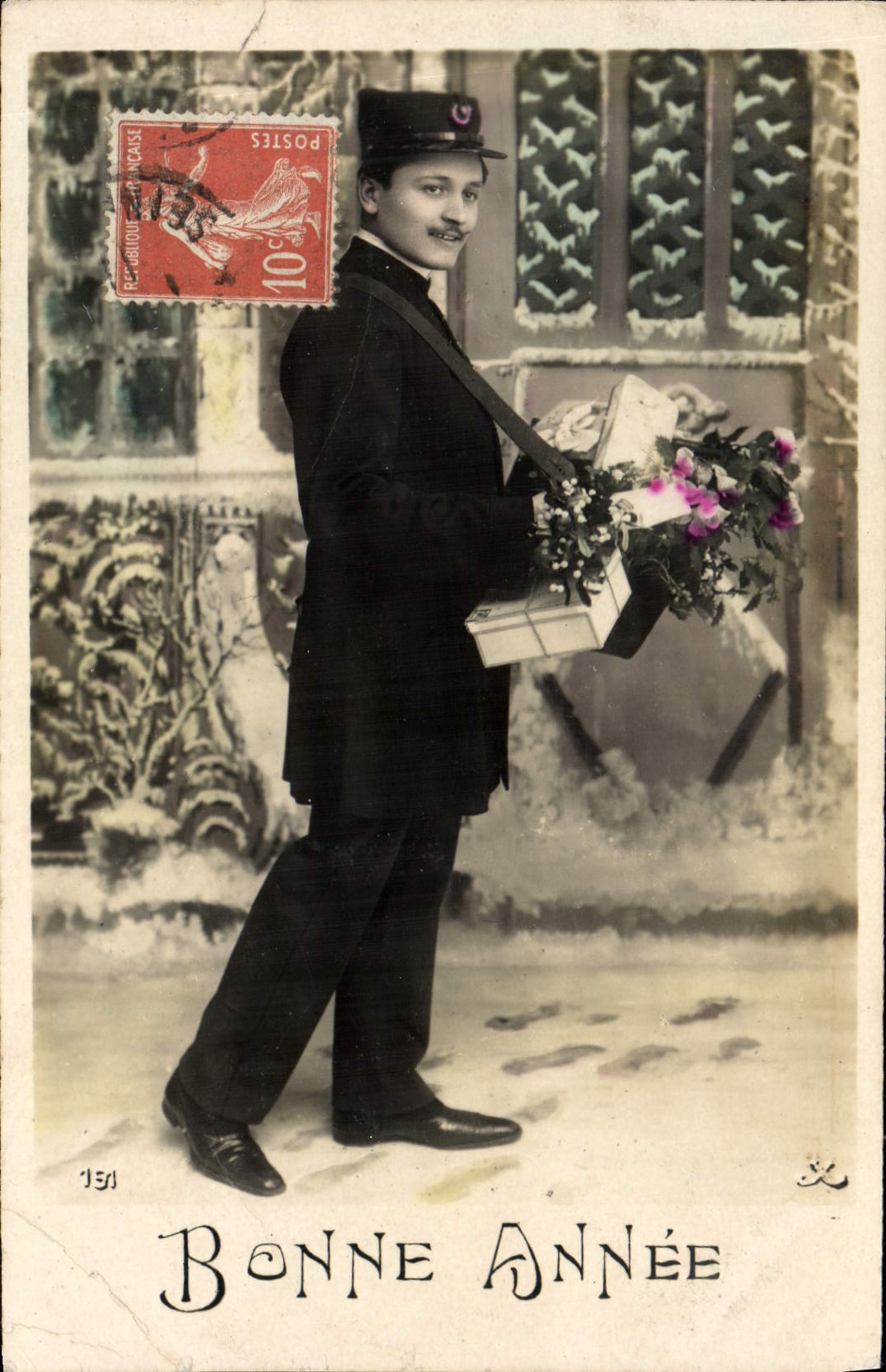 CPA Fantaisie Homme Facteur 