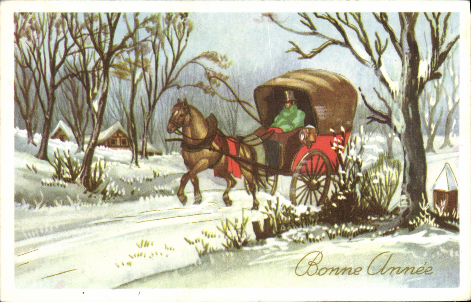 VINTAGE POSTCARD Fantasy Barouche