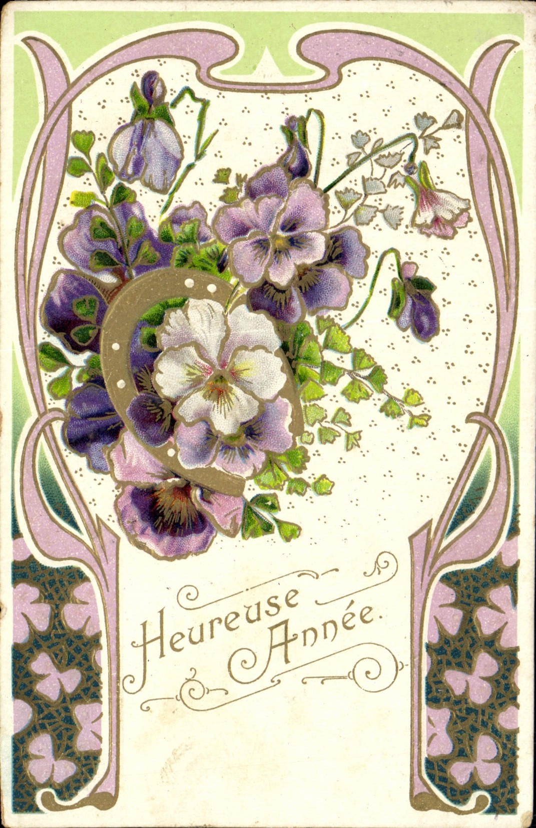 CPA Fantaisie Bonne annee Fer a cheval 