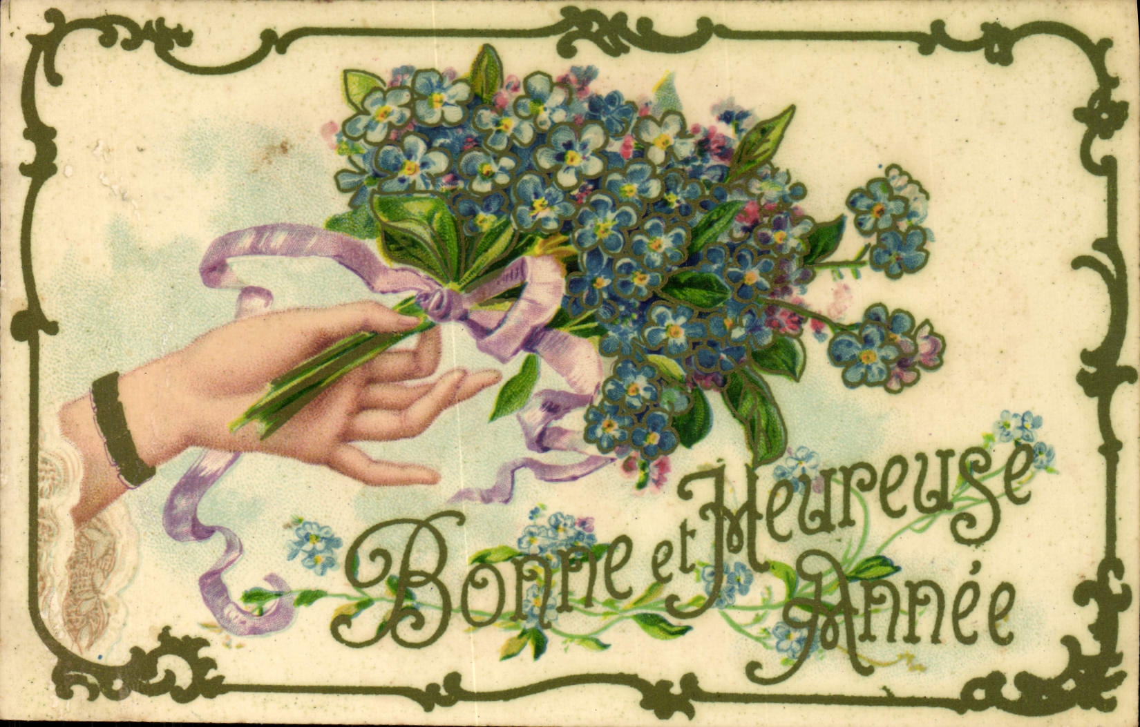 CPA Fantaisie Main Fleurs 