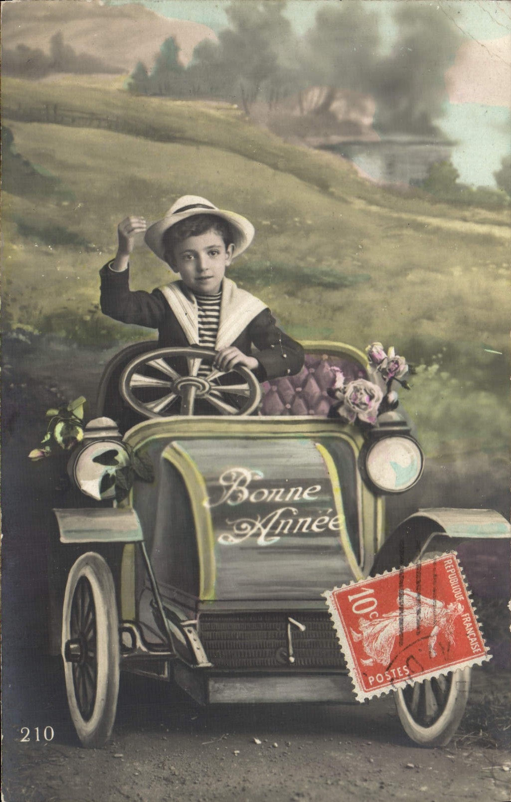 CPA Fantaisie Enfant Automobile