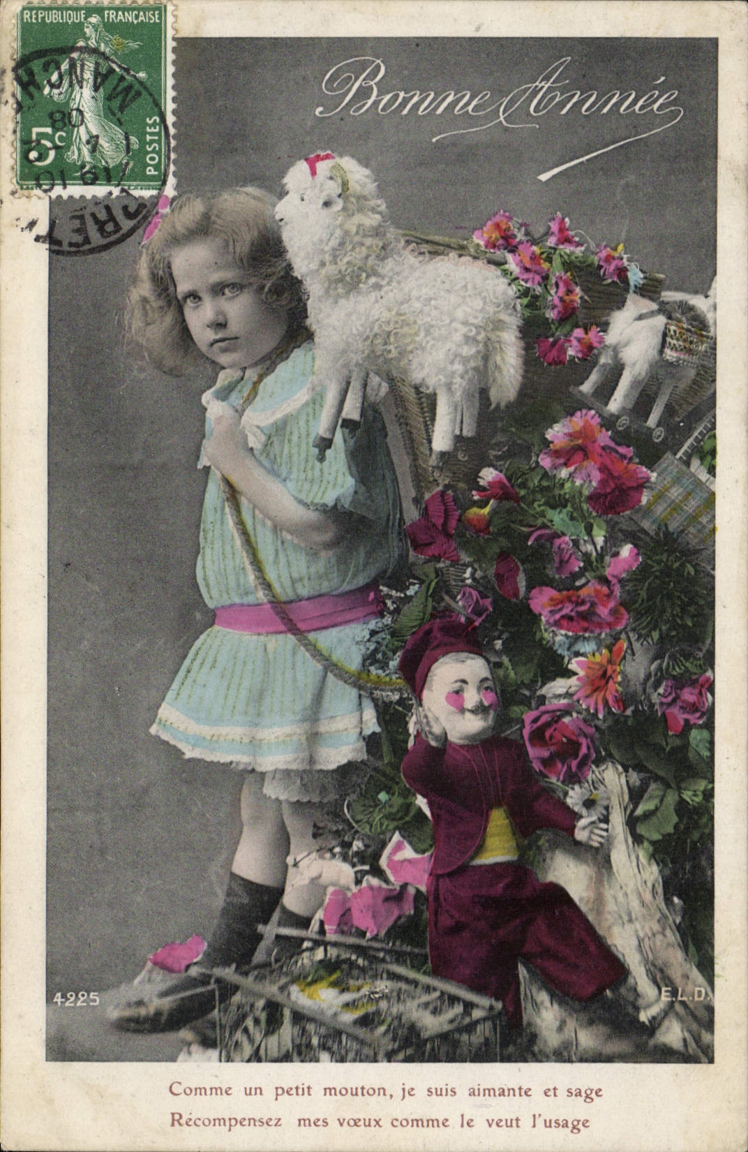 CPA Fantaisie Enfant Poupee Mouton 