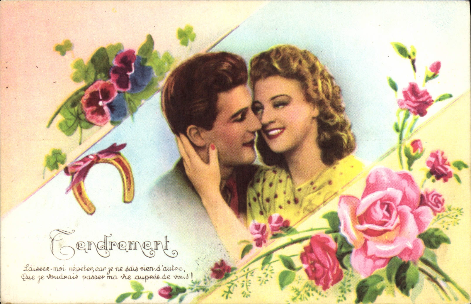 CPA Fantaisie Femme Fer a cheval