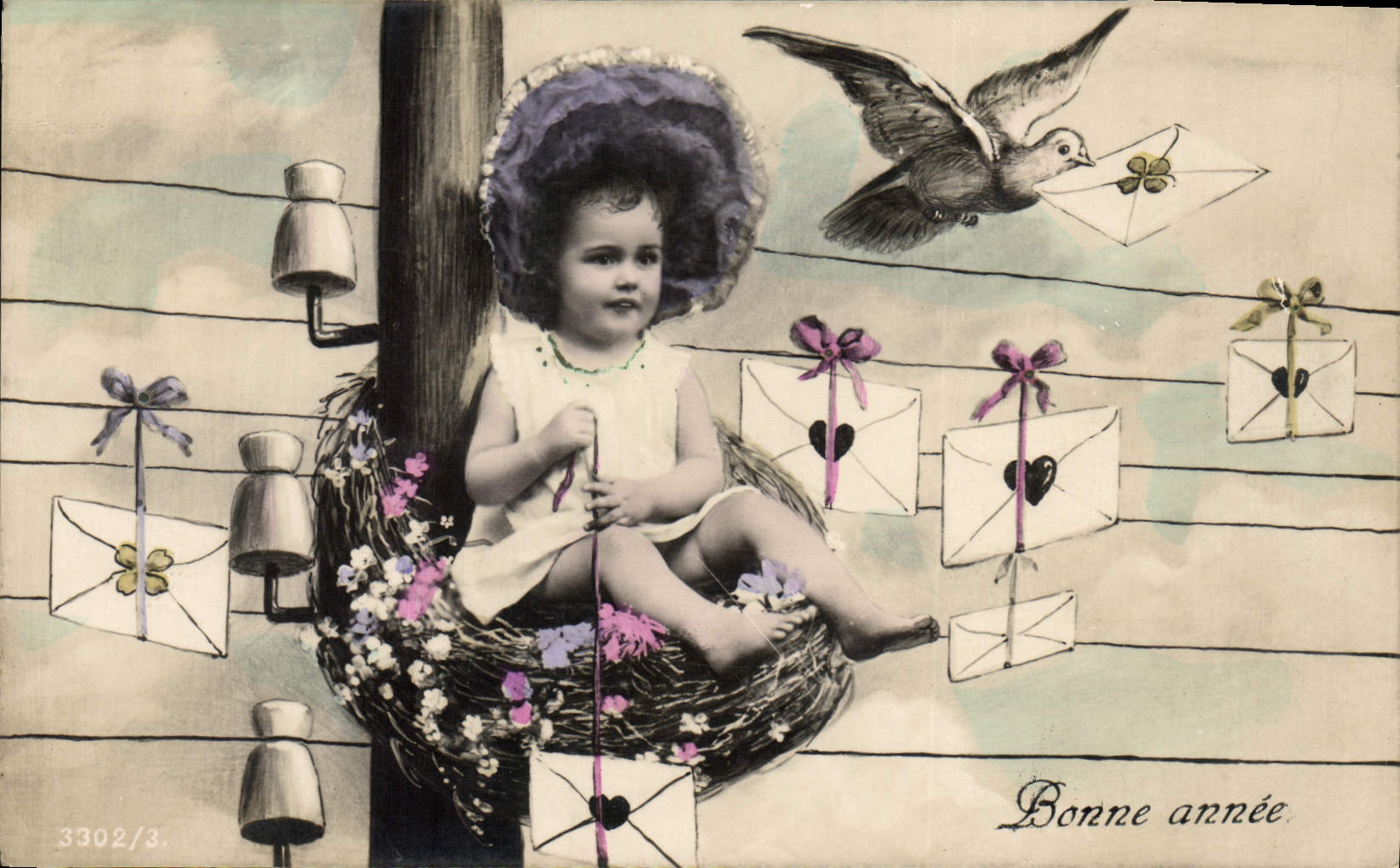 CPA Fantaisie Enfant Colombe