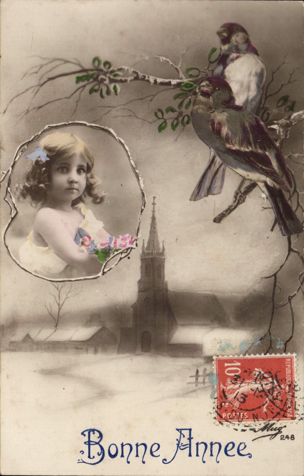 CPA Fantaisie Enfant Oiseaux