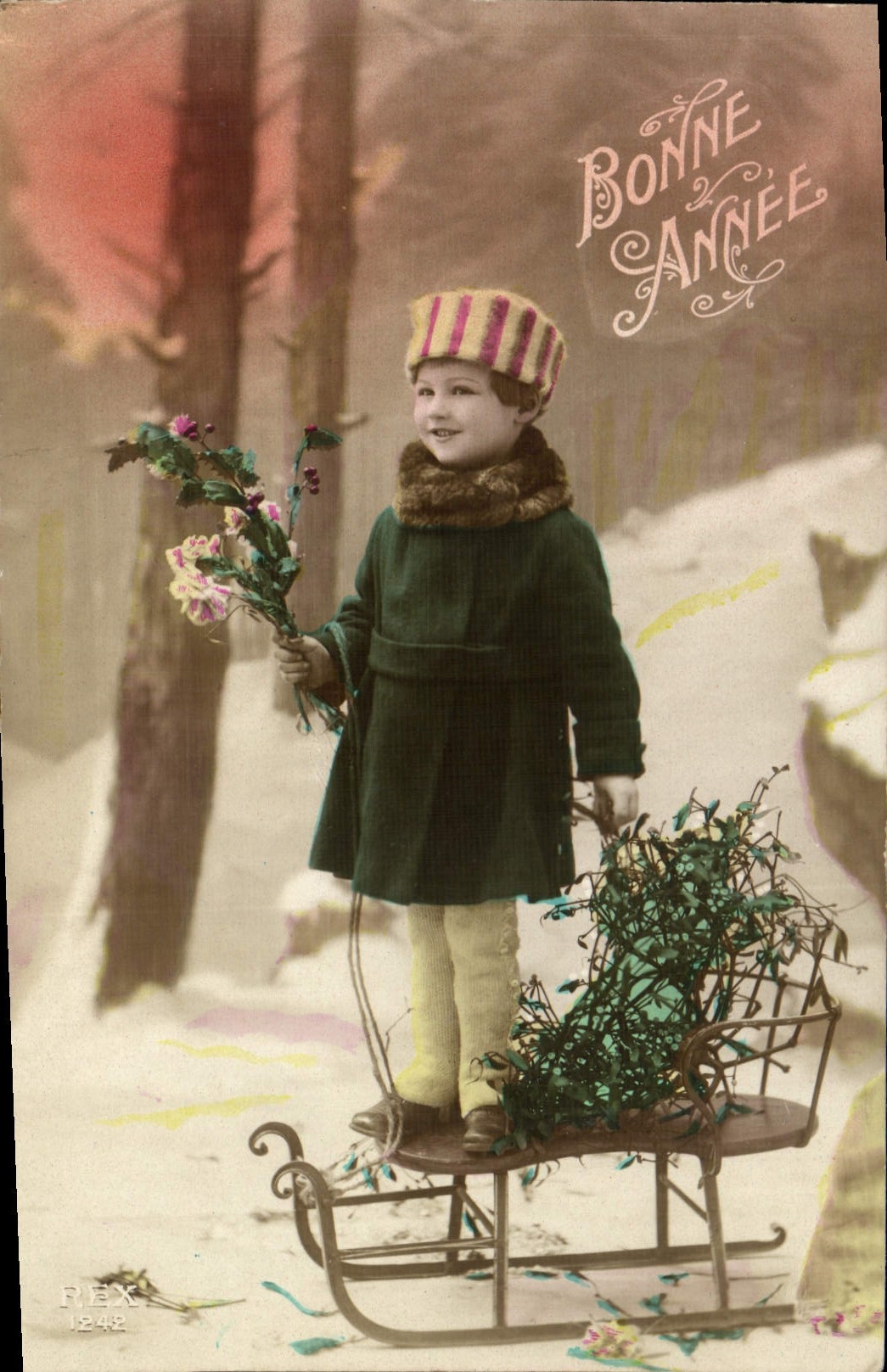 CPA Fantaisie Enfant Luge