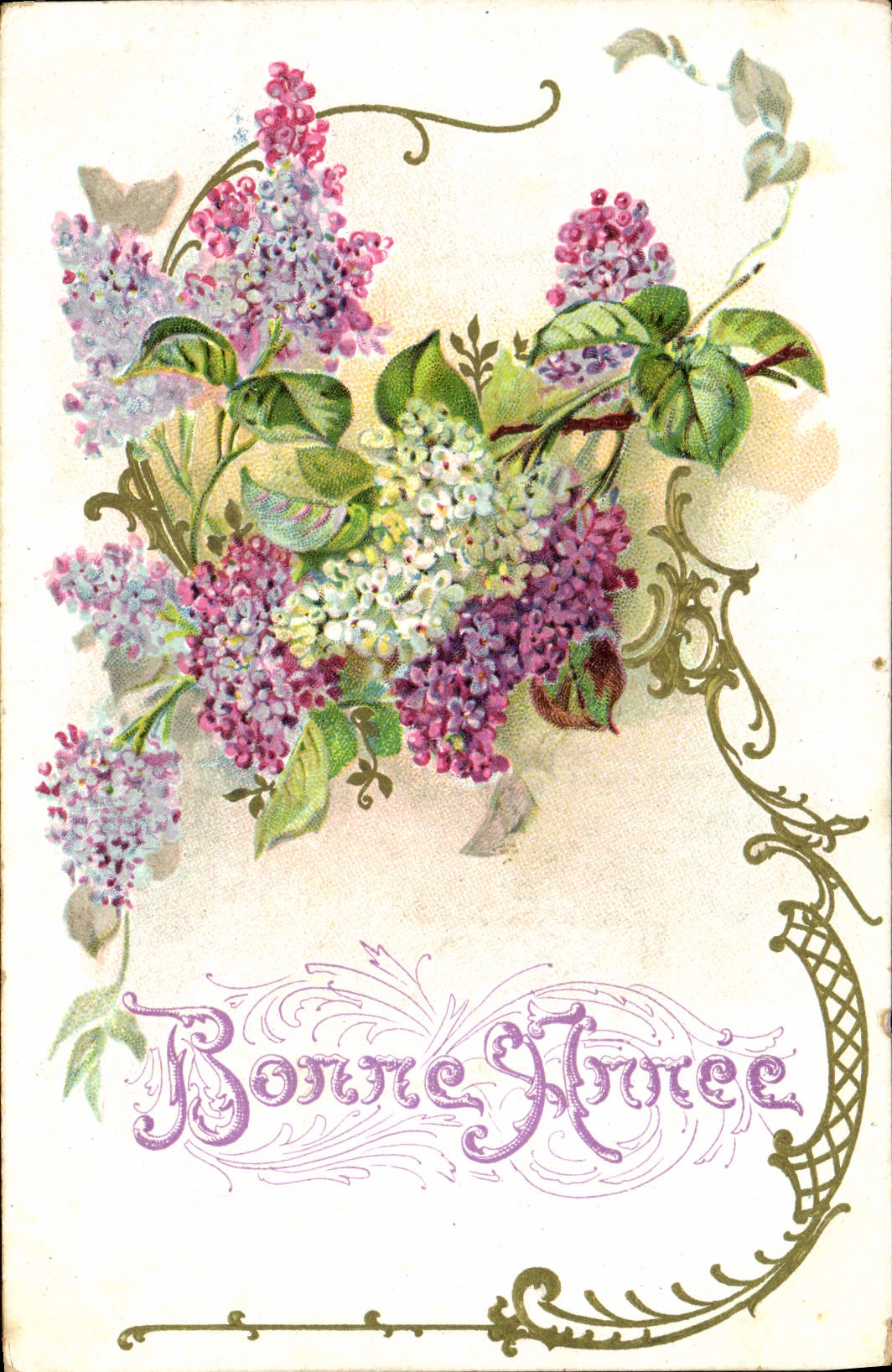 CPA Fantaisie Fleurs Bonne annee