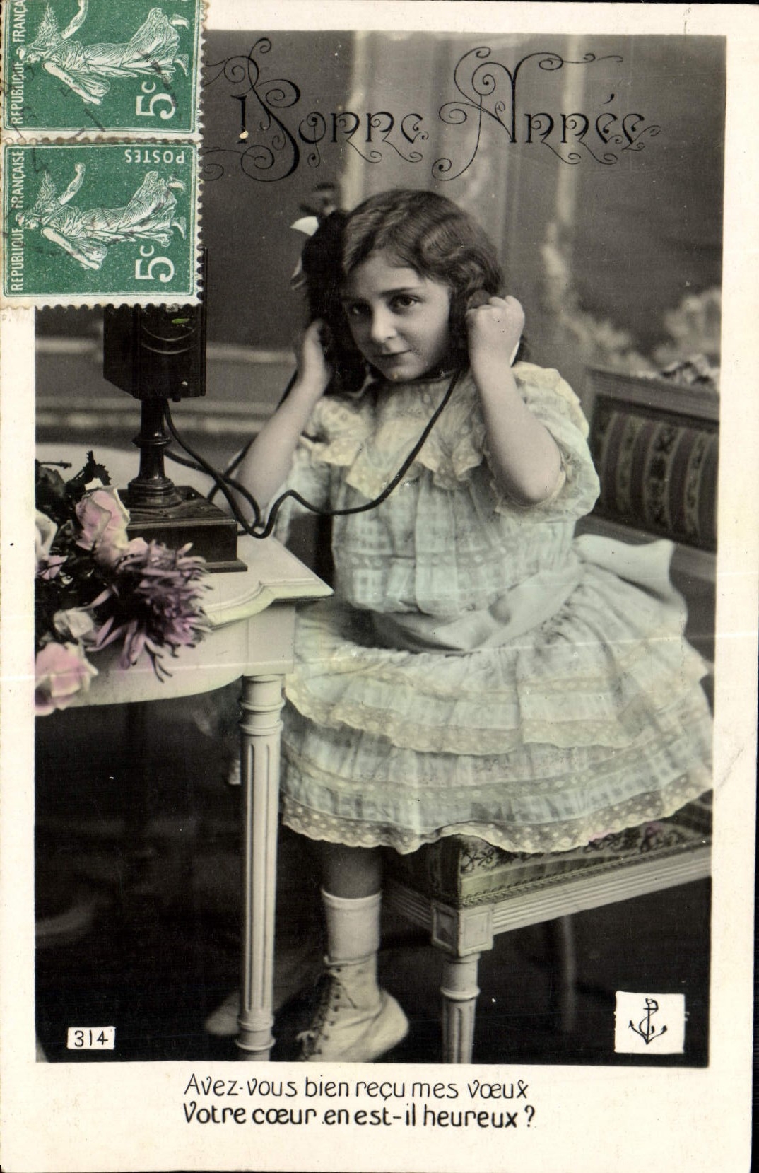 CPA Fantaisie Enfant Telephone