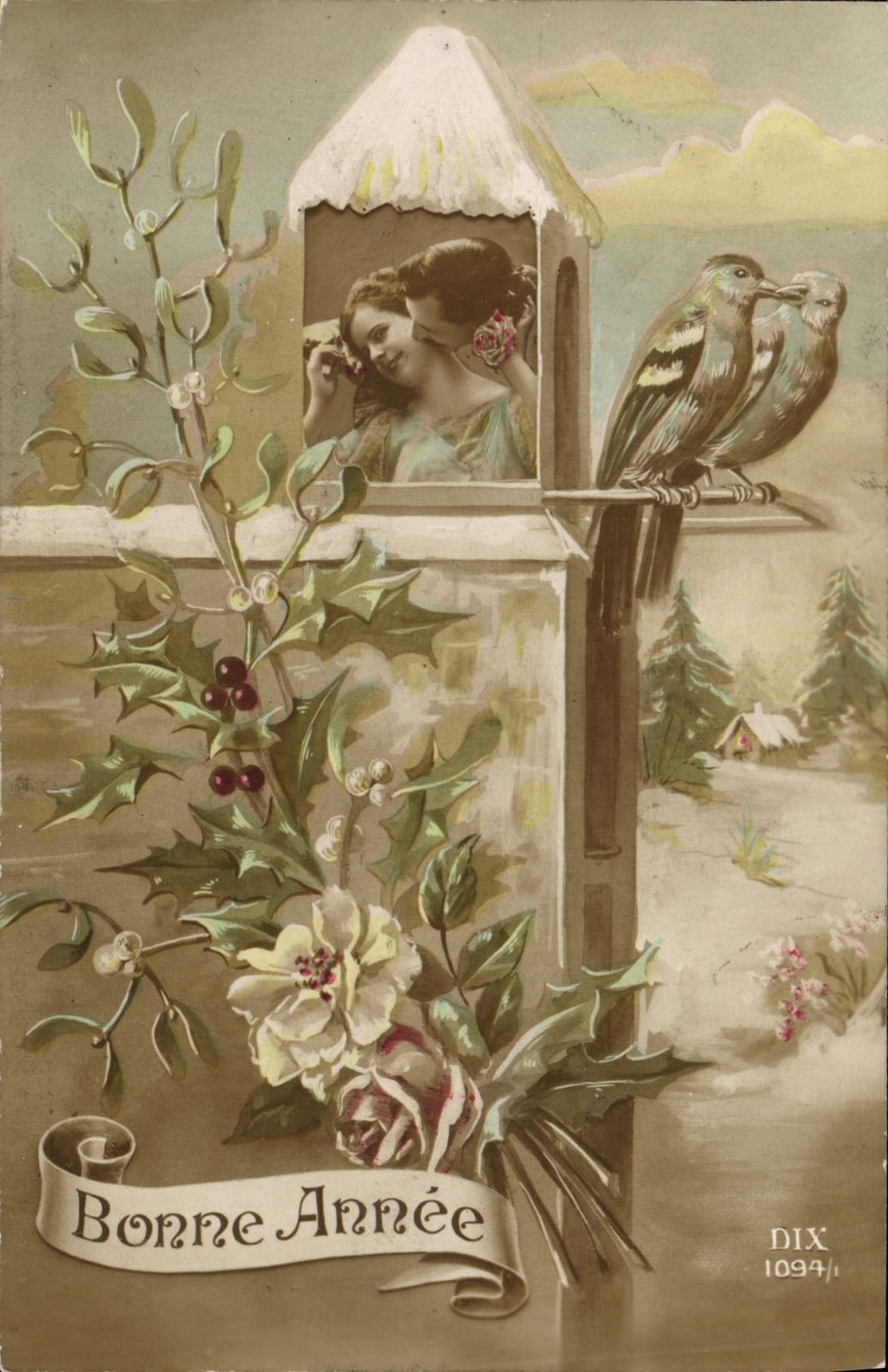 CPA Fantaisie Femme Oiseaux