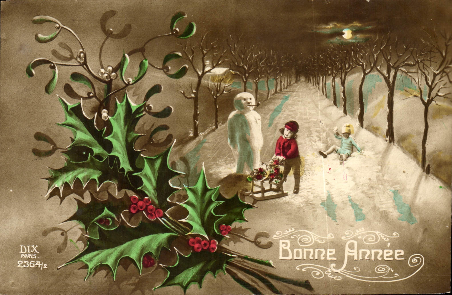 CPA Fantaisie Enfants bonhomme de neige