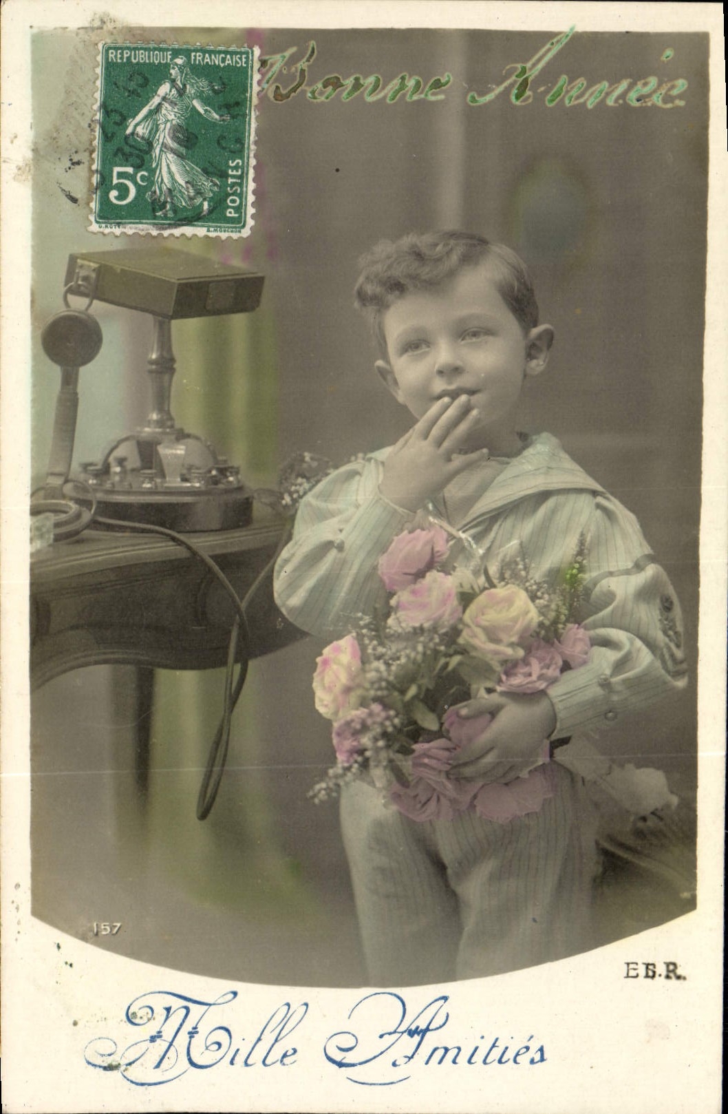 CPA Fantaisie Enfant Telephone