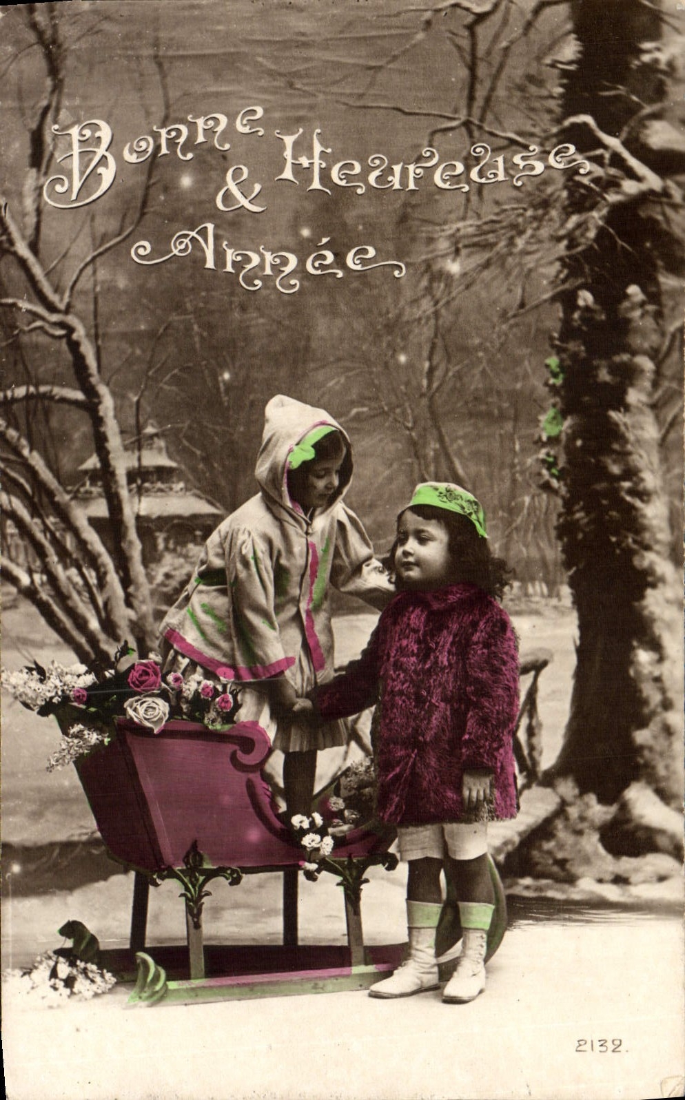 CPA Fantaisie Enfants Luge