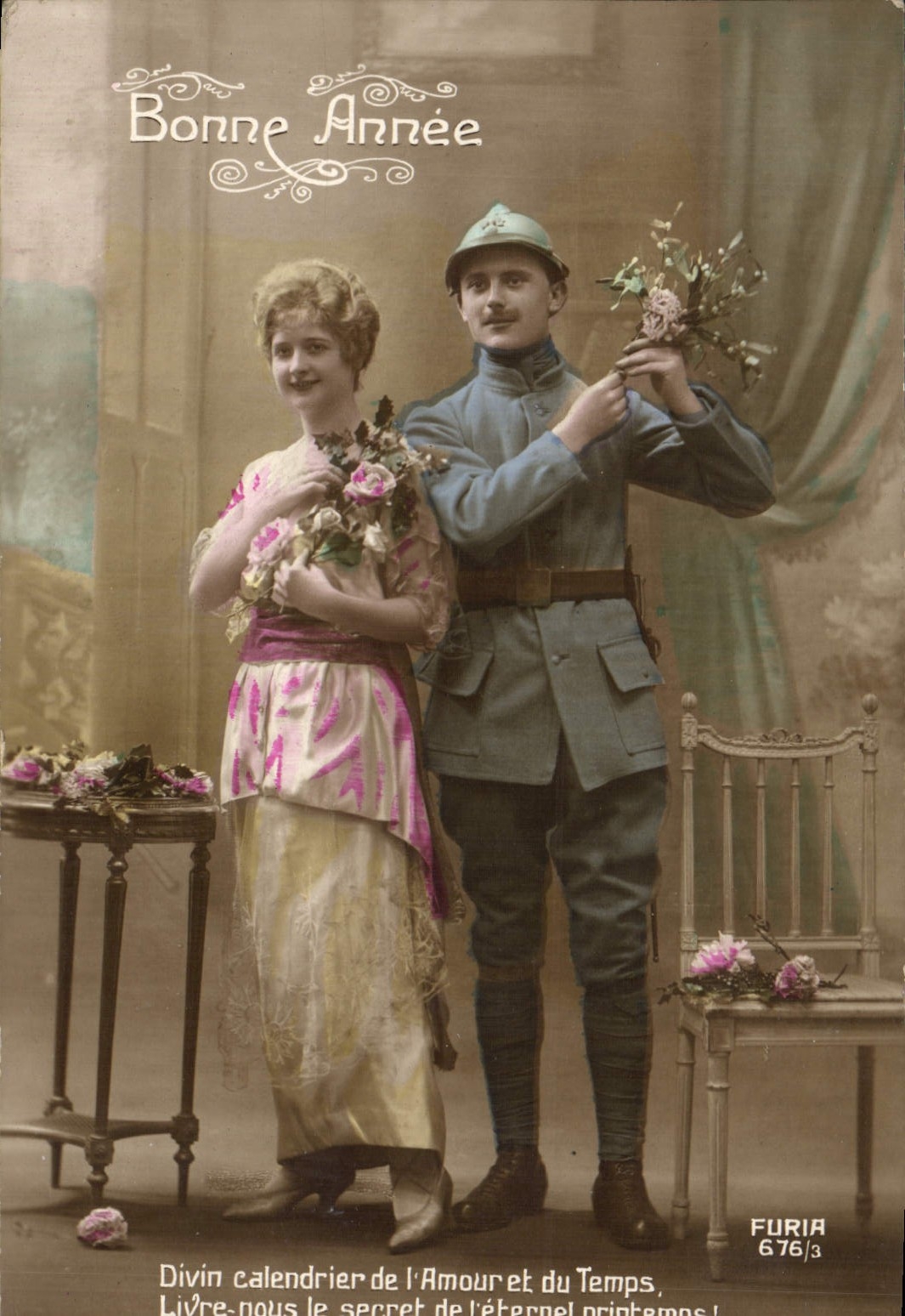 CPA Fantaisie Femme Soldat Militaria