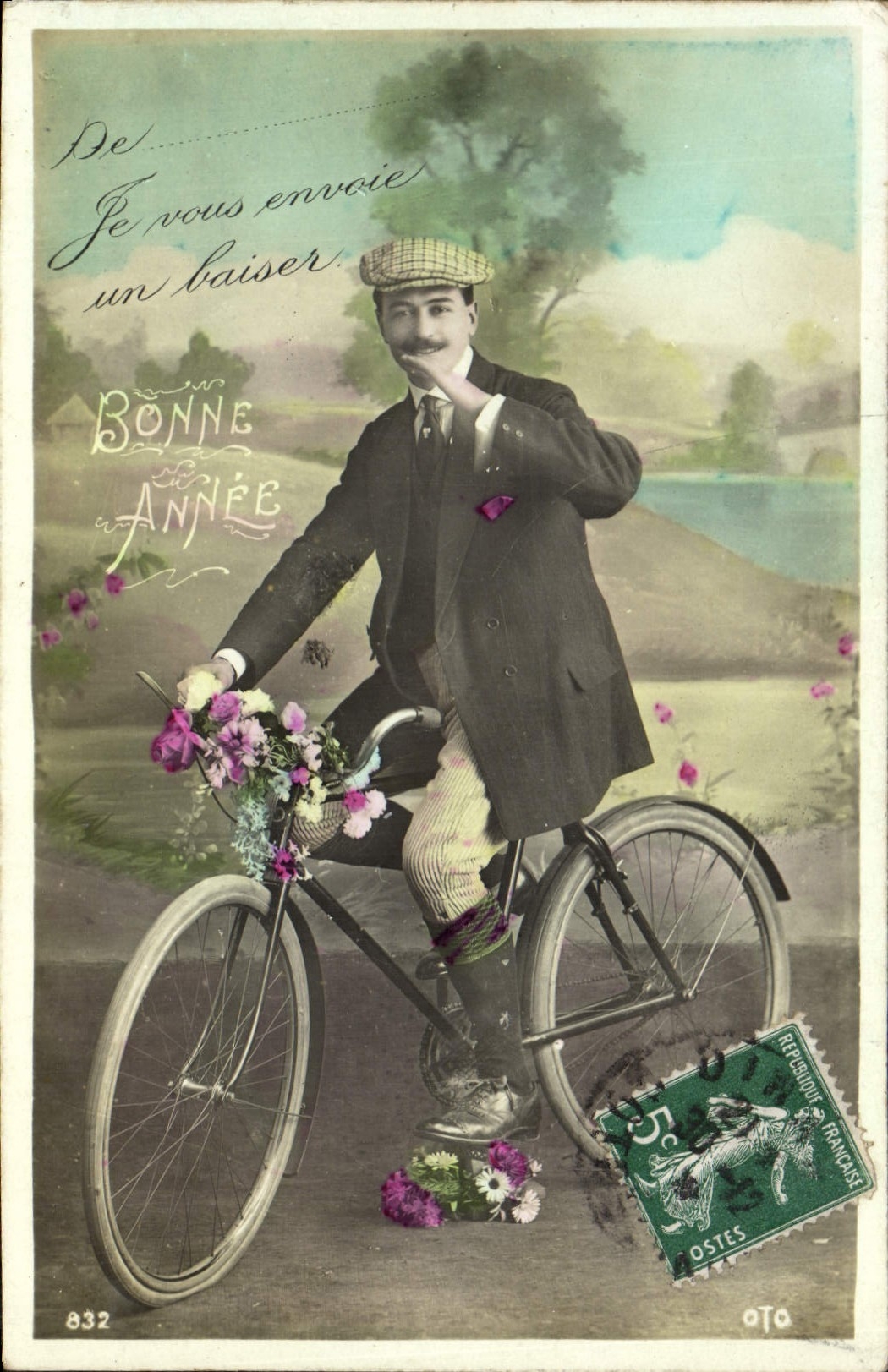 CPA Fantaisie Homme Velo Cycle